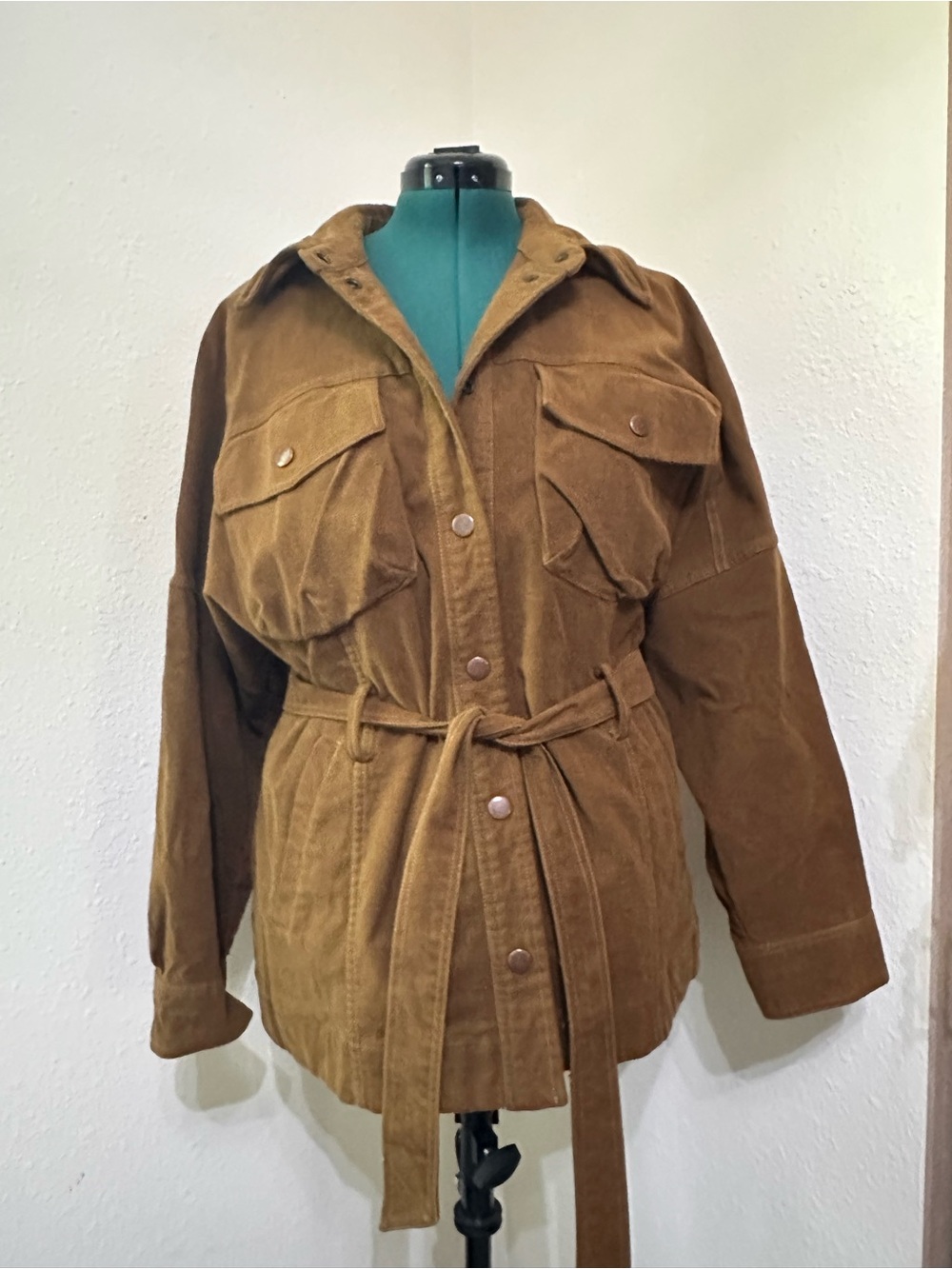 We The Free Chest Pocket Belted Utility Jacket in Brown - Picture 1 of 3